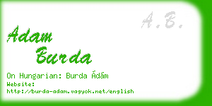 adam burda business card